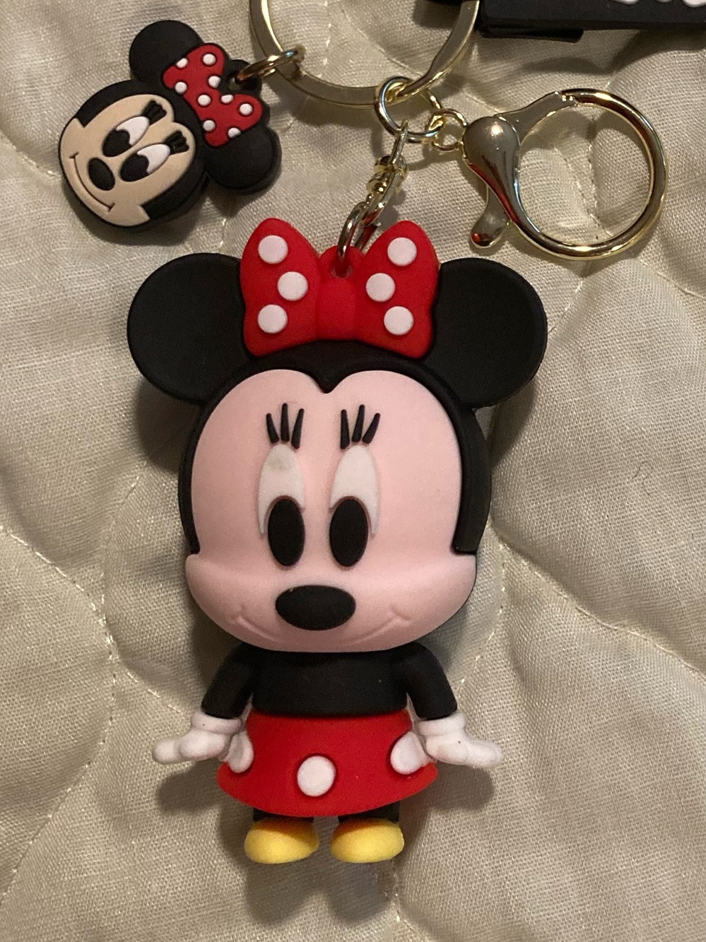 Adorable Minnie Mouse Silicone Keychain Purse Charm - Disney